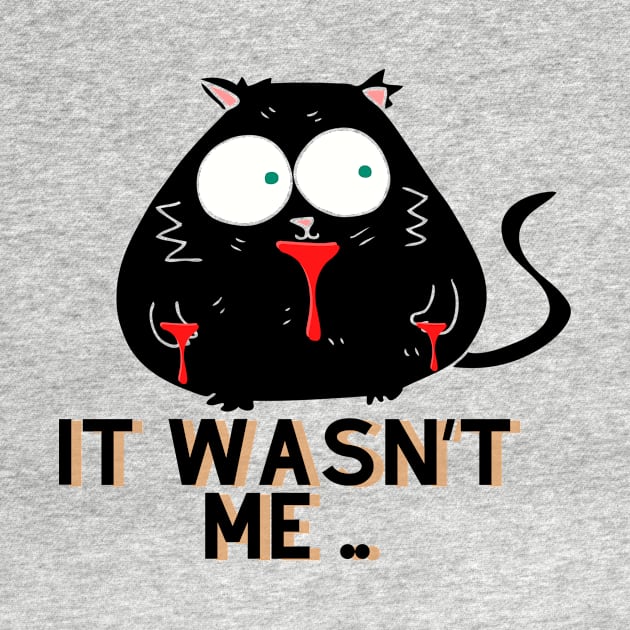 Fat Cat Pun It Wasn't Me by Natalie C. Designs 